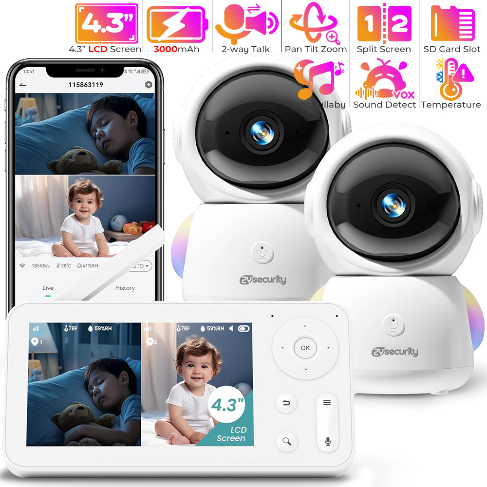 Audio Music Google - Monitor Bayi 2K dengan 2 Kamera