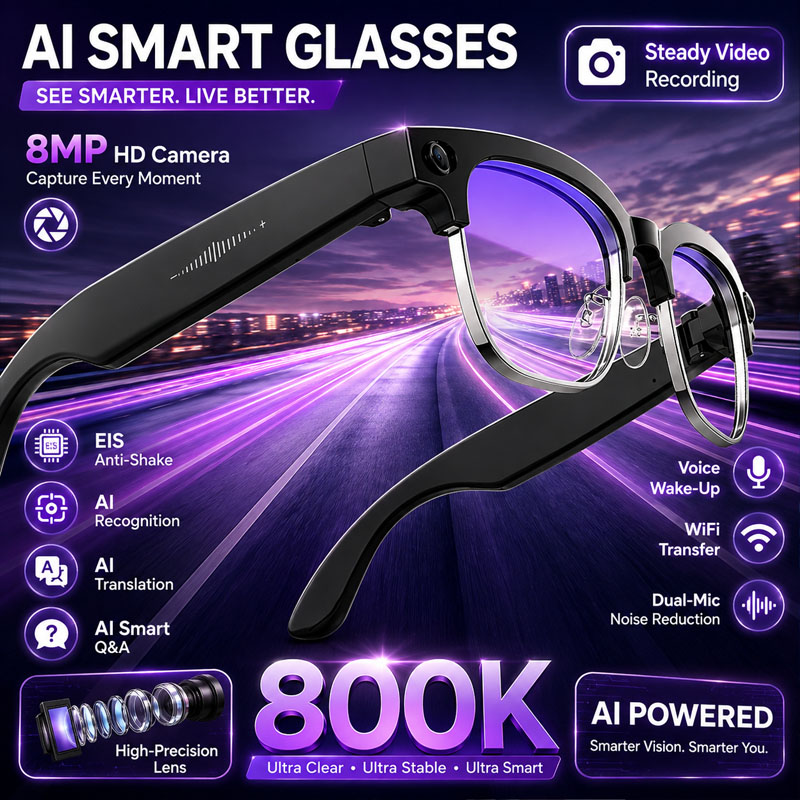 Audio Music Image - Kacamata Pintar W630 Kamera HD 800W