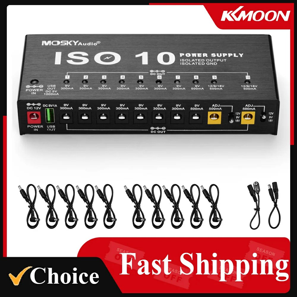 Looper Pedal Guitar - MOSKY ISO-10, Pedal efek gitar catu