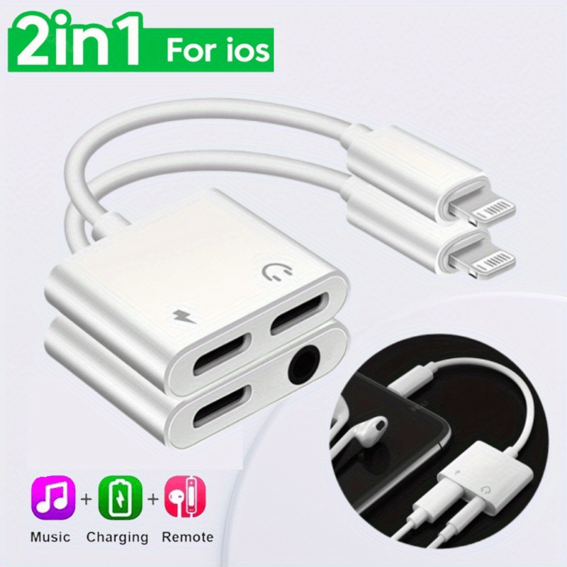 Audio And Music Splitter - Splitter Lightning 2-in-1 Dual-Port, Mendukung Pengisian