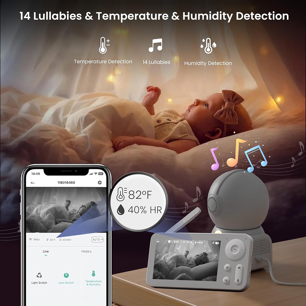Monitor Bayi 2K dengan 2 Kamer - Audio Music Google ulasan dan harga