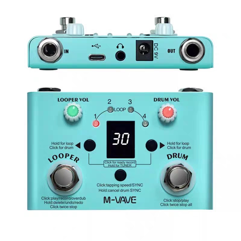 M Vave Looper Drum Tuner Pedal - Looper Pedal Guitar ulasan dan harga