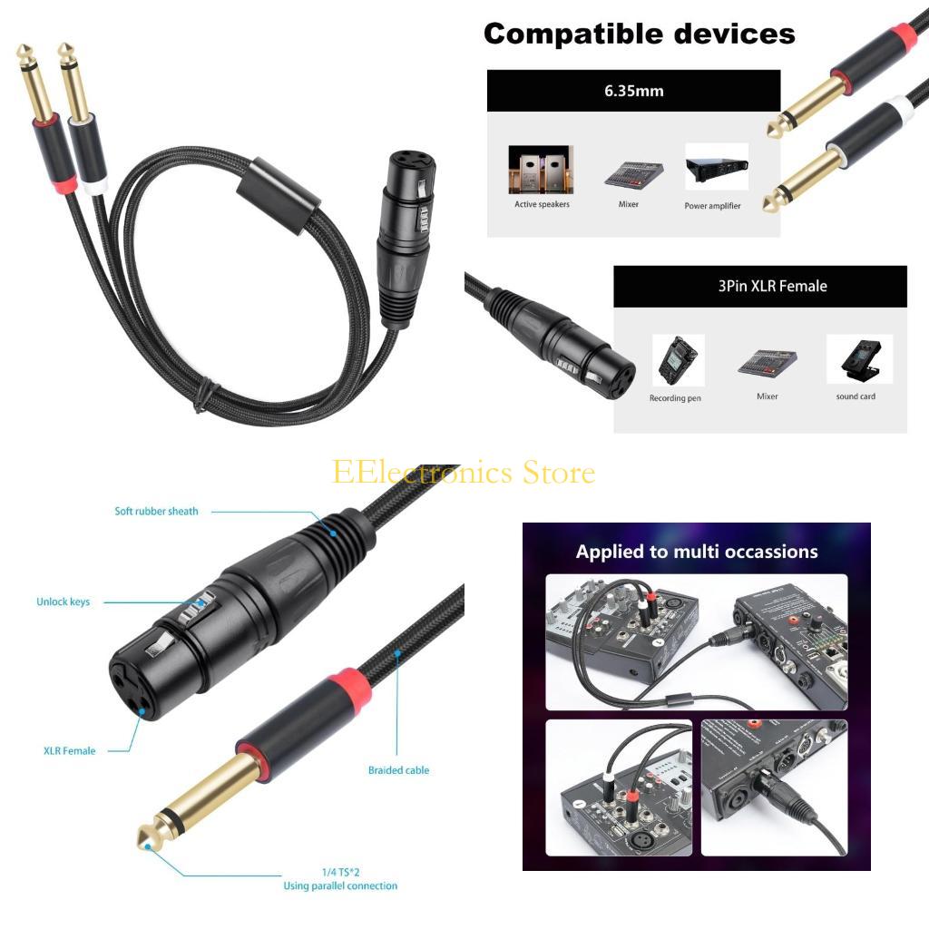 B03C Female 3Pin Ke 6.35Mm 1/4 - Audio And Music Splitter ulasan dan harga