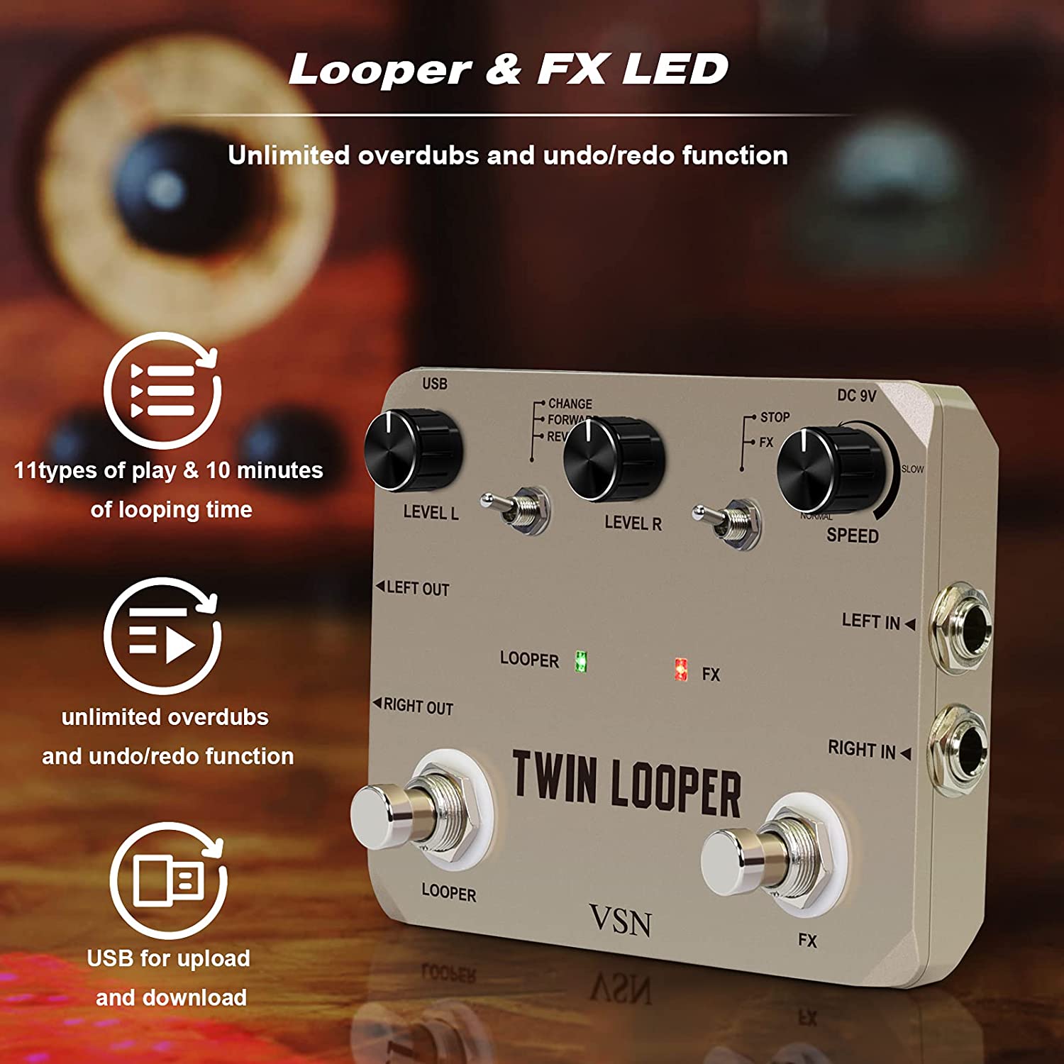 VSN Twin Looper Pedal efek git - Looper Pedal Guitar ulasan dan harga