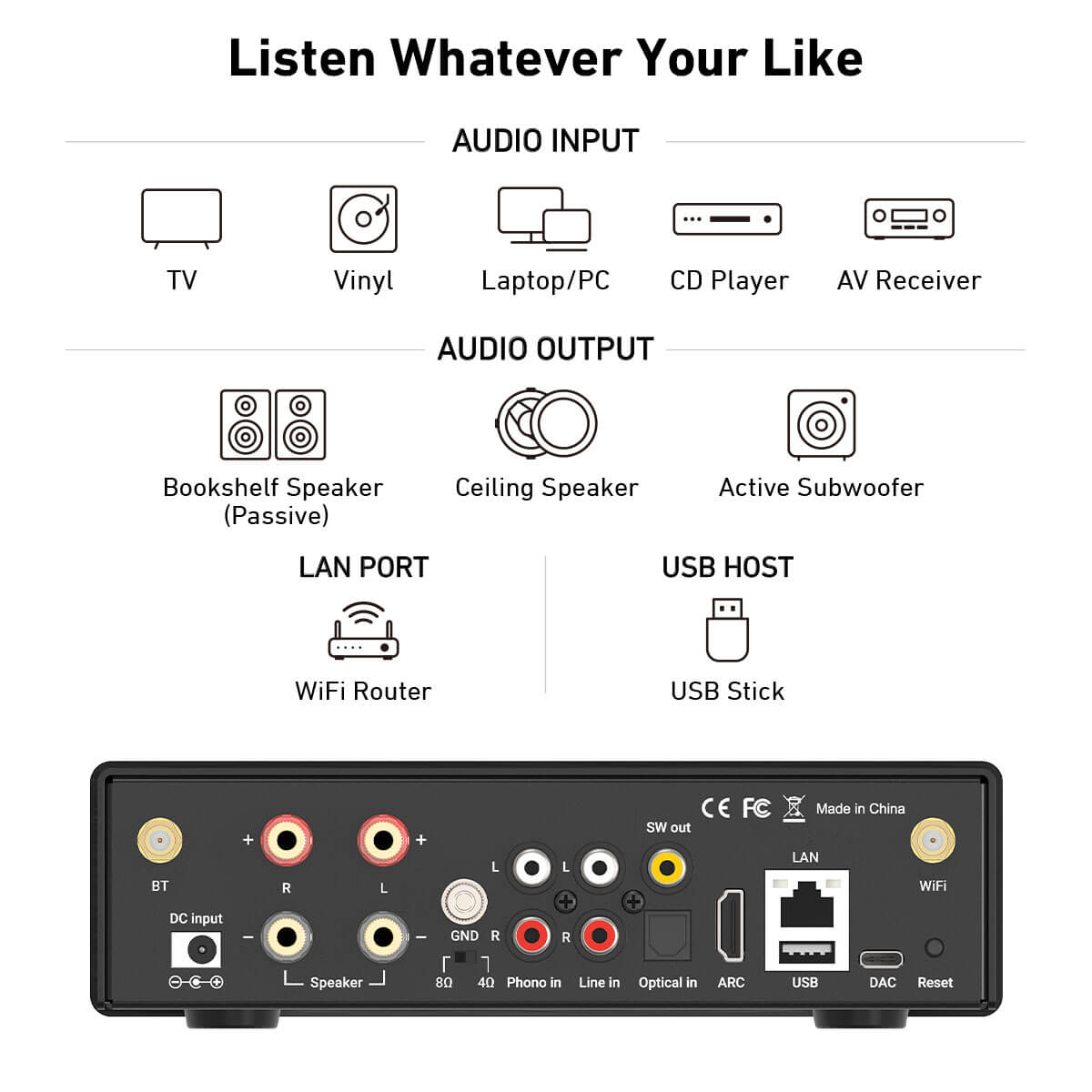 Receiver Musik 50Wx2 Wireless  - Audio Music Google ulasan dan harga