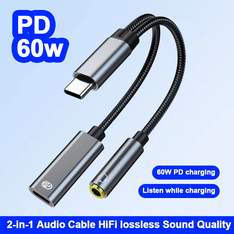 Kabel Audio Jack 3.5MM Tipe C  - Audio And Music Splitter ulasan dan harga