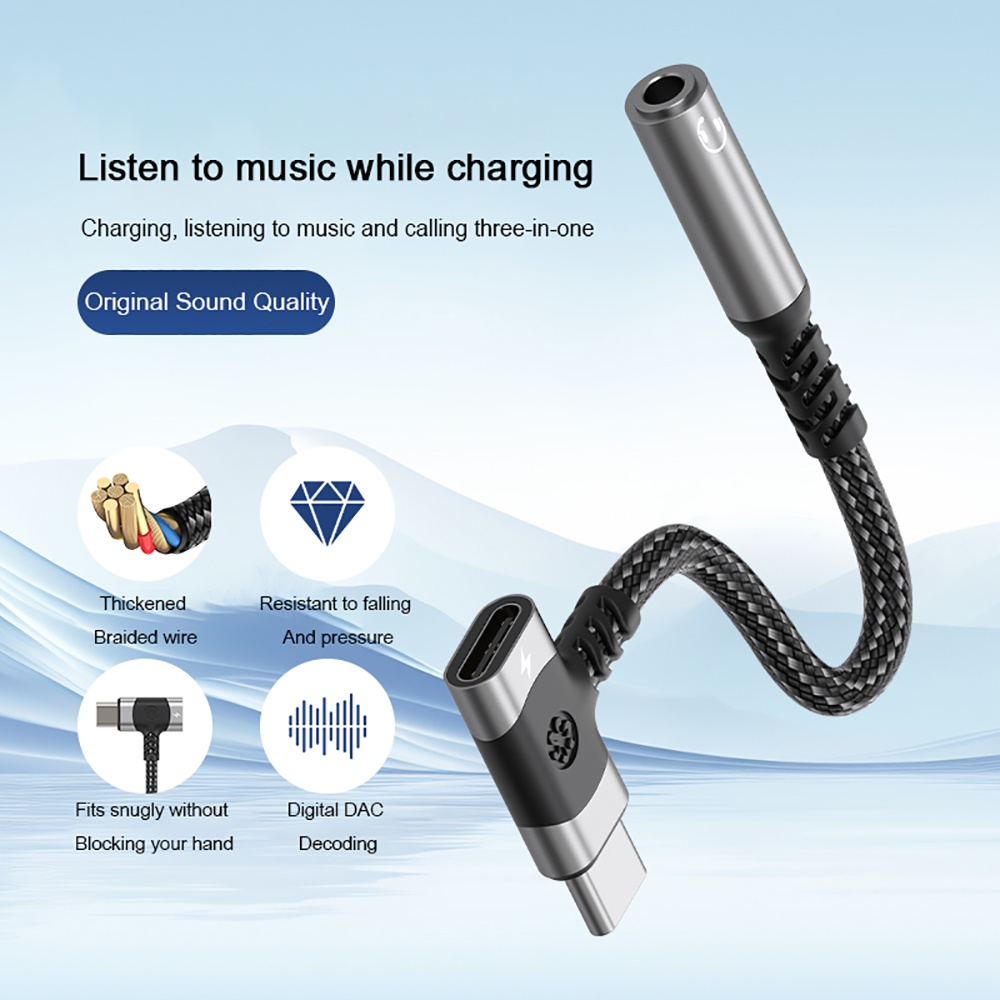 Adaptor Splitter OTG Tipe C 2  - Audio And Music Splitter ulasan dan harga